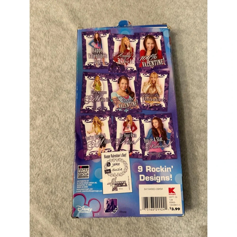 Disney Hannah Montana Lenticular Valentine Cards 27ct Peel & Stick Miley Cyrus